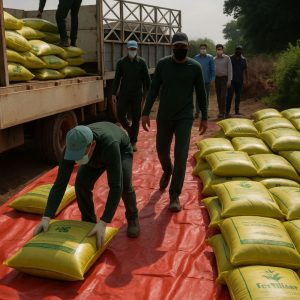 A Bag of Mixed Cow and Poultry Fertilizer